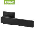 modern complete black lever door handle set